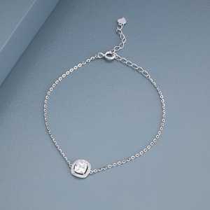 92.5 <b>Silver</b> <b>Bracelet</b> 191386 Rhodium & Gold Plated Diamond & Zircon Key & Number <b>Charms</b> Religious & Ethnic Style for Gift - Product Image 5