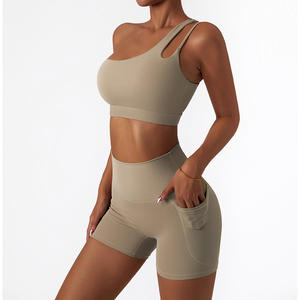 Pantalones cortos de motociclista de retazos con cordón elástico de verano para mujer, pantalones cortos grises deportivos para mujer - Product Image 5