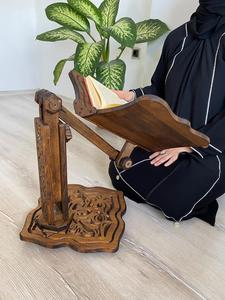 Soporte Corán Rahel Soportes de madera tallada de madera movibles de gran tamaño Diseño especial para soporte Corán musulmán Rahel - Product Image 3