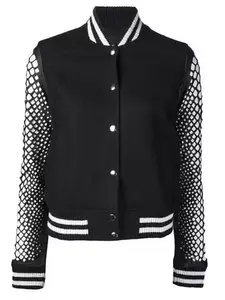 Chaquetas Varsity de Invierno con Cuello Alto, Bordadas y con Estampado Personalizado de Alta Calidad, Chaqueta de Béisbol Extra Grande para Hombre - Product Image 3