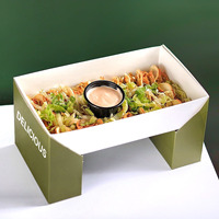Boîte à sandwich écologique de qualité alimentaire pour emporter, emballage en carton personnalisable avec logo, boîte à sandwich pour pique-nique BBQ