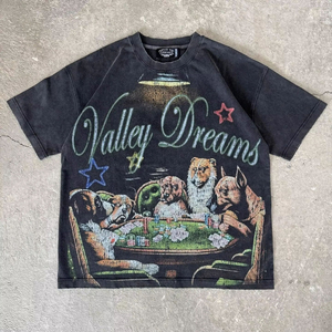 Camiseta Personalizada con Pedrería, Estilo Vintage, Lavado Ácido, Cuello Redondo, 100% Algodón Grueso, Impresión DTG, Corte Recto, Parte Delantera Corta, Ecológica para Hombre - Product Image 2