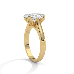 แหวนทองคำสีเหลือง14K พร้อมมาร์คีส์ตัดเป็นวงแหวนสำหรับผู้หญิงอัญมณีชั้นสูงประดับเพชรสร้างตามสั่ง - Product Image 3