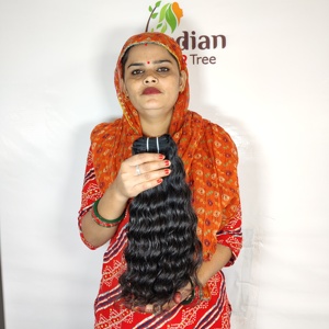 Vente en gros de cheveux de haute qualité à cuticules alignés avec texture soyeuse et extensions de cheveux humains indiens Remy forts pour femmes - Product Image 5