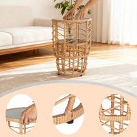 Ensemble de table d'extérieur moderne en acier avec lampe décorative, design imperméable pour jardin, cour, hôtel et terrasse