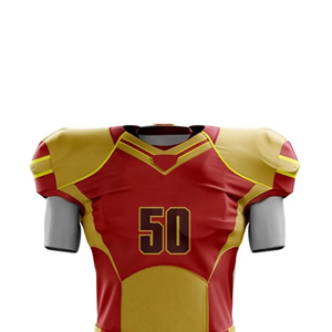 Uniforme de football américain personnalisé par sublimation, style USA, manches courtes, tissu polyester 180 GSM, impression de numéro d'équipe - Product Image 3