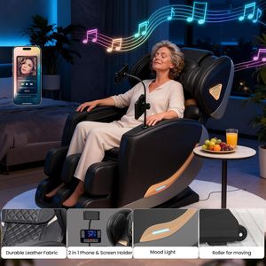 Sillón de Masaje de Gravedad Cero, Masaje Corporal Completo y Reclinable, Control por Voz con IA, Sillones de Masaje Shiatsu, Reposapiés Automático para Pantorrillas y Pies - Product Image 6