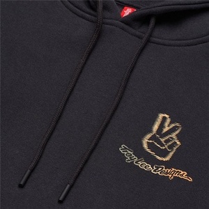 Sweats à capuche noirs à moitié imprimés avec balise NFC, qualité luxe, 100% coton, grammage lourd, effet vintage délavé, coupe oversize, style streetwear - Product Image 3
