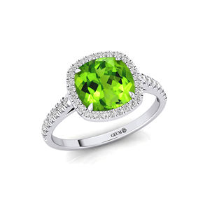 Genuine Peridot 18k Solid Gold August Birthstone <b>Wedding</b> <b>Ring</b> Anniversary Gift Natural Cut Diamond Engagement <b>Ring</b> for Party - Product Image 5