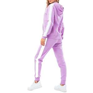 Venta al por mayor de chándal de algodón para las mujeres de dos piezas conjunto con capucha y Joggers traje de entrenamiento Casual logotipo personalizado Fitness Loungewear - Product Image 5