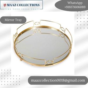 Espejo decorativo de Metal con aspecto antiguo para el hogar, bandeja para servir, para decoración de tocador y sala de estar - Product Image 3