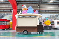 Chariot de cuisine mobile complet avec escalier en acier inoxydable pour snacks, hot-dogs, glaces et fast-food