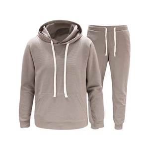 Chándal grande y alto para hombre, 2 piezas, traje de lana con capucha, conjunto de chándal informal, traje para correr, ropa deportiva para exteriores - Product Image 1