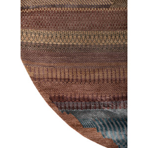 Alfombras Manchaha de Lana y Seda de Bambú Anudadas a Mano, Diseño de Parches Rojos y Naranjas para Uso Doméstico-Les-2785 - Product Image 4