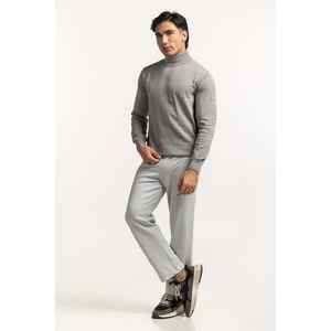 Suéter de Punto con Capucha y Cuello Alto para Hombre, con Estampado Floral, Bordado Floral, Letras Florales, Tejido de Punto, MN-SWT-WS24-142 - Product Image 2