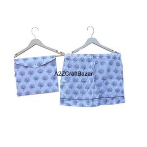 ชุดนอนผ้าฝ้ายอินเดียใส่สบายสำหรับผู้หญิงชุดนอนสตรีประกอบด้วยกางเกงขาสั้นและเสื้อเชิ้ต - Product Image 3