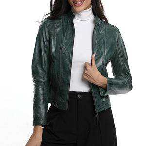 Chaqueta de Cuero para Mujer de Alta Calidad, Diseño Elegante, Color Personalizado, Resistente al Viento, Antiarrugas, Servicio OEM - Product Image 4