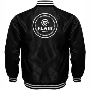 Veste de baseball universitaire pour hommes Vêtements de sport Satin Polyester Retro Zip Vêtements d'extérieur décontractés - Product Image 2