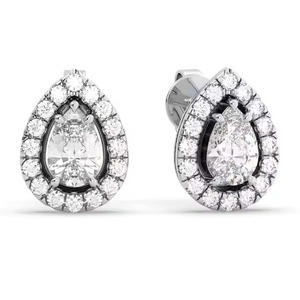 Luxury Rose Gold Pear Shape CZ <b>Stud</b> <b>Earrings</b> for Women Teardrop <b>Crystal</b> Halo <b>Earrings</b> Elegant Bridal Fashion Jewelry - Product Image 2