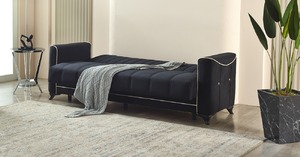 Sofá cama reclinable de tela de terciopelo moderno con función extensible para hotel, villa, apartamento, hospital, sótano, uso para sala de estar - Product Image 2