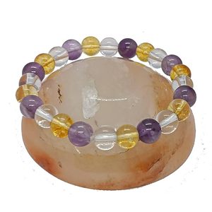 สร้อยข้อมือคริสตัลอเมทิสต์ซิทรีนและคริสตัลใสลูกปัดหินอัญมณีคริสตัลแฟชั่นเครื่องประดับผู้ชายและผู้หญิงของขวัญพลังงาน - Product Image 2