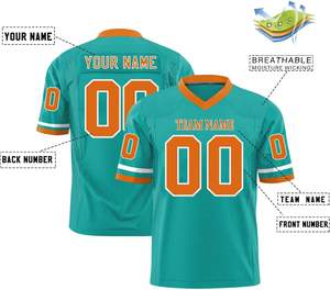 Maillots de football respirants personnalisés OEM maille polyester manches rayures séchage rapide équipe Logo numéros nom transfert de chaleur impression - Product Image 2