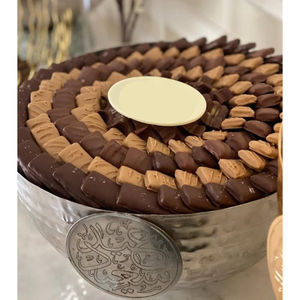 Decoración casera del hotel Catering Chocolate Dulces Cuenco para servir Cuenco de chocolate de metal de mayor calidad con soporte dorado Antiguo para la venta - Product Image 5