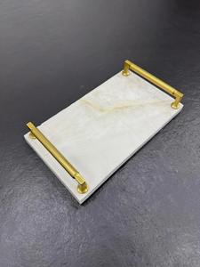 Modern serving tray Marble and Brass handle use for home bed room kitchen and <b>other</b> - Product Image 6
