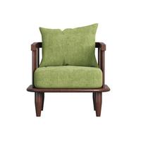 Canapé en bois massif de luxe artistique et moderne, écologique, capitonné, confortable, revêtement vert, courbes organiques, mobilier minimaliste pour la maison