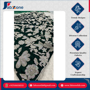 Diseño pesado de lujo estilo indio puede unir Kasturi seda Georgette botella verde Lehenga Choli con piedra trabajo Dupatta - Product Image 4