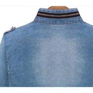 เสื้อแจ็คเก็ตยีนส์แขนยาวแบบซิป ไซส์ S-5XL สไตล์เซ็กซี่สำหรับฤดูใบไม้ผลิและฤดูใบไม้ร่วง เสื้อผ้าผู้หญิงสไตล์ยุโรป ไซส์ใหญ่ ทรงเข้ารูป รุ่น E8412 - Product Image 5