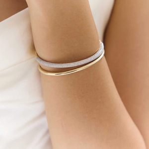 Bracciale a Nuvola Impilabile LUCKYJIU Personalizzato, Placcato Oro 18k, Impermeabile, Antiossidante, Ipoallergenico, con Zirconi Cubici per <span class=keywords><strong>Donna</strong></span> - Product Image 3