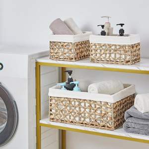 Cesta de almacenamiento de jacinto de agua tejida a mano, regalo de boda, cesta de lavandería, almacenamiento de cocina, almacenamiento de alimentos, cesta de lavandería - Product Image 6