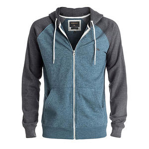 Sweat à capuche zippé bleu pour homme de haute qualité avec logo personnalisé, fermeture éclair intégrale, confortable, respirant, en polaire écologique imprimé - Product Image 6