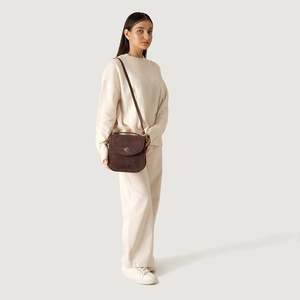 Sac à bandoulière pour femme Sandra en cuir brun vieilli vintage - Product Image 2