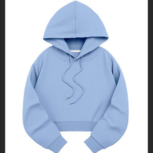 Streetwear décontracté épaules tombantes figurines respirant écologique sweats à capuche tricoté col à capuche avec poignets élastiques sweat à capuche court - Product Image 5