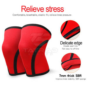 Genouillères de fitness professionnelles en néoprène avec impression de logo personnalisé, respirantes, légères, réglables, fermeture à lacets, robustes - Product Image 6