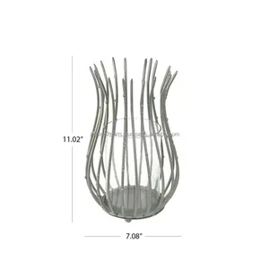 Lanterne en bambou doré pour la décoration intérieure luxueuse, porte-bougie en métal de qualité supérieure pour le style des chambres d'hôtel, décoration de la maison - Product Image 3