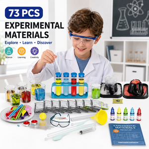Kit d'expériences scientifiques EPT 270 STEM, 73 pièces, ensemble de laboratoire de chimie pour enfants, <span class=keywords><strong>jouet</strong></span> de découverte scientifique sur l'éruption volcanique pour enfants - Product Image 1