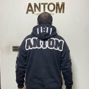 Thermique personnalisé zip up 420 gsm boxy fit brut ourlet surdimensionné soleil délavé sweat à capuche en détresse broderie acide lavage hommes sweats à capuche - Product Image 2