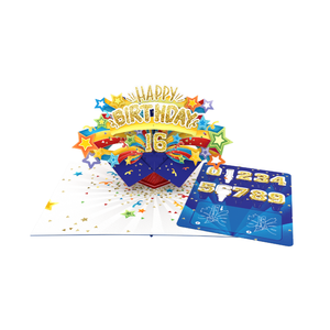 Carte de vœux 3D pop-up avec enveloppe carte de vœux style feu d'artifice pailleté idéale pour les célébrations d'anniversaire marquantes - Product Image 4