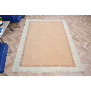 พรมขนาด 5.7x7.6 ฟุต, พรมตุรกีโบราณ, พรมสีขาวน้ำตาลไล่เฉด - Product Image 5