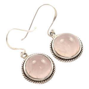 Bijoux fins pour femmes 925 boucles d'oreilles en argent sterling massif avec pierre précieuse en quartz rose accessoire à la mode pour les filles - Product Image 1