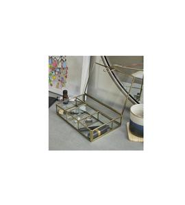 Boîte à bijoux en verre en laiton de premier ordre avec une énorme demande offrant un rangement élégant pour les bagues, les colliers et les boucles d'oreilles - Product Image 1