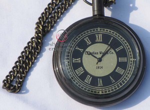Chất lượng cao hiện đại đồng đen Antique kết thúc Marco Polo Pocket Watch phong cách bảng đồng hồ chuỗi Roman chữ số Bán buôn giá - Product Image 2