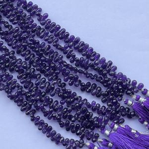 4mm 6mm 8mm Améthyste Africaine Naturelle Pierre Facettes Coupe Larme Gouttes Briolette Perles Brins Fabrication de Bijoux Collier Bracelet Perles - Product Image 5