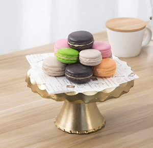 Gran oferta, tono dorado personalizado y parte superior blanca, soporte para pastel redondo de Metal, personalización de logotipo de la India - Product Image 2
