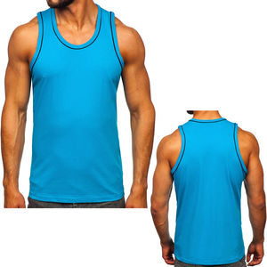 Camisetas sin mangas personalizadas para hombre, chaleco sólido de algodón 100%, camisetas sin mangas transpirables para hombre, camiseta interior cómoda ajustada informal para gimnasio y correr para hombre - Product Image 2