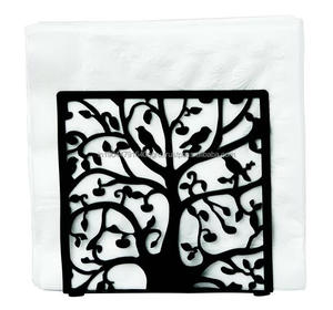 A la venta, servilletero de mesa con árbol y pájaro, organizador de mesa de almacenamiento de cocina, acero inoxidable a precios al por mayor - Product Image 5