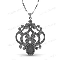 Buena calidad chapado en oro precio de fábrica 25mm plata esterlina 925 filigrana Victoria encanto hecho en India Fabricación de joyería personalizada